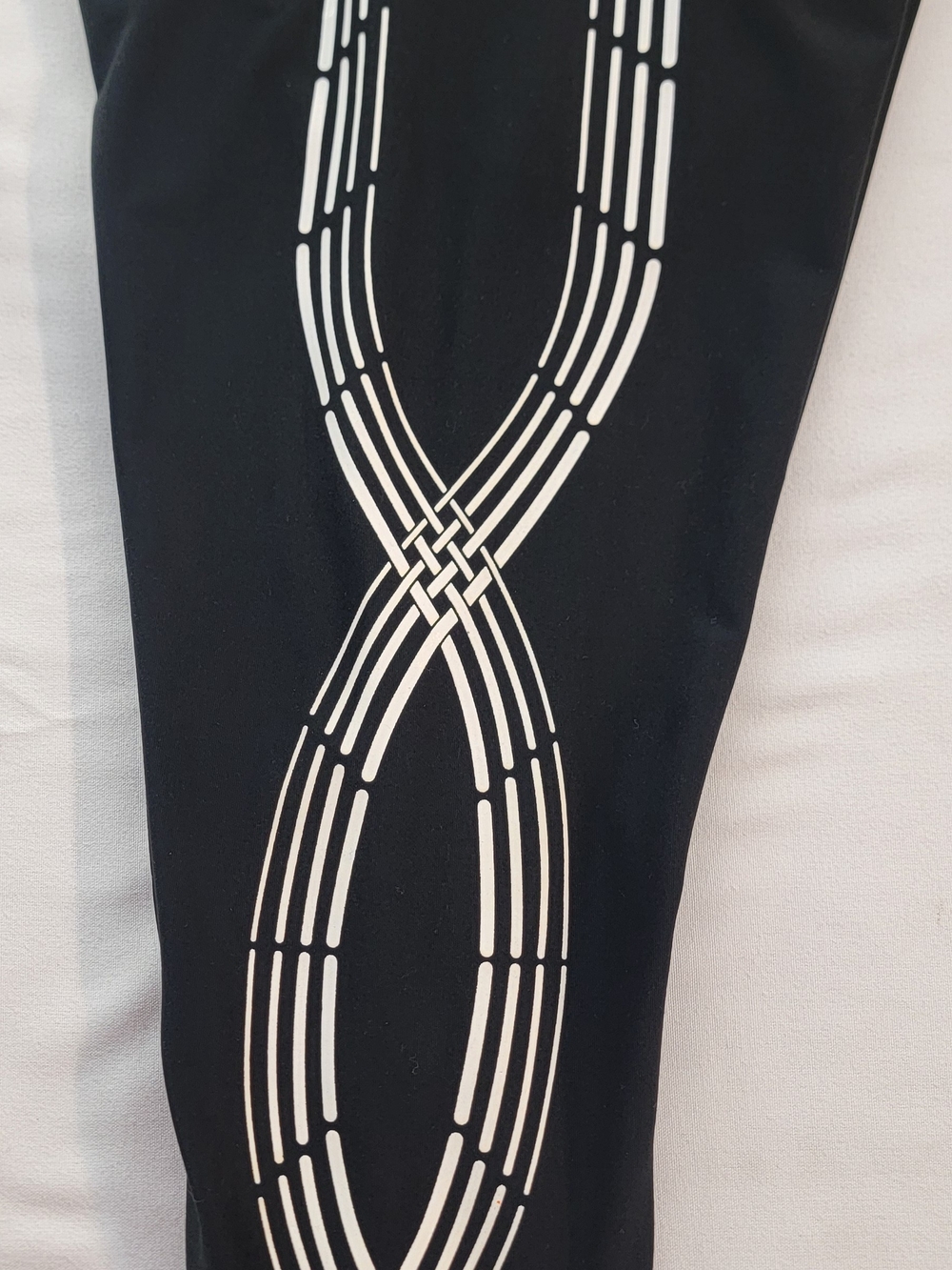 Men's Black Sweatpants with White Interlaced Side Stripe